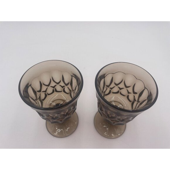 Vintage Noritake Perspective Mocha Brown Glasses 4oz Goblets Wine 2 Cups - Picture 3 of 6
